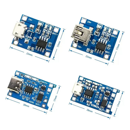 Lote 10/50 Pcs Módulo Cargador Batería Litio TP4056 USB-C 5V 1A 18650 con Protección Dual