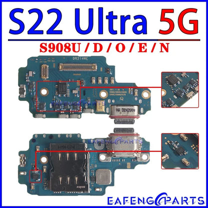 Placa Módulo Puerto Carga USB Dock para Samsung Galaxy S22/S23 Plus/Ultra (S901/S906/S908/S911/S916/S918 B/U/N)