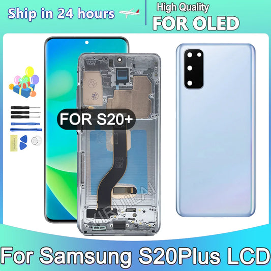 Pantalla LCD OLED para Samsung S20 plus G985 G985F G985F/DS, montaje de digitalizador con pantalla táctil de repuesto