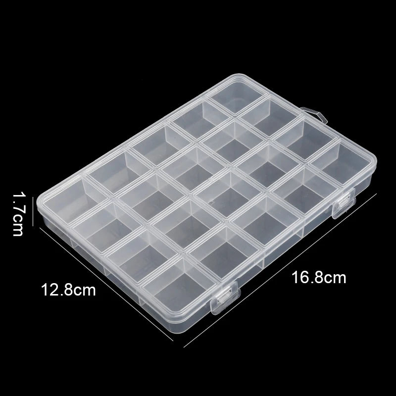 Caja Organizadora Plástico Transparente con Divisores Ajustables para Cuentas/Artesanía/Joyería/Pesca/Piezas