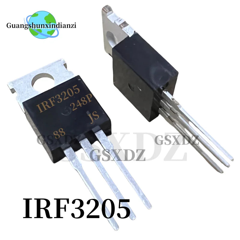 MOSFET Canal-N Alta Potencia TO-220 - Varios Tipos (IRFZ24N a IRF3205) - Lote 10 Piezas