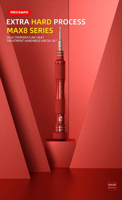 Destornillador Precisión Antideslizante MECHANIC MAX8 (Puntas 0.8 Torx / 0.6 Y / 1.2 Phillips / 1.5 Phillips / 2.5 Phillips / T2) para Reparación Móvil/Cámara