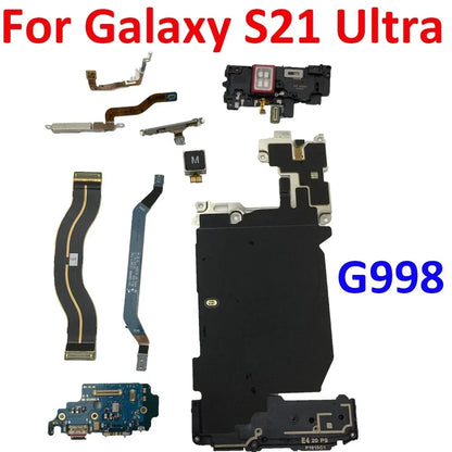 Bueno para Samsung Galaxy S21 Ultra G998 antena de señal NFC WIFI LCD Placa de carga inalámbrica Cable flexible micrófono 5G mmWave