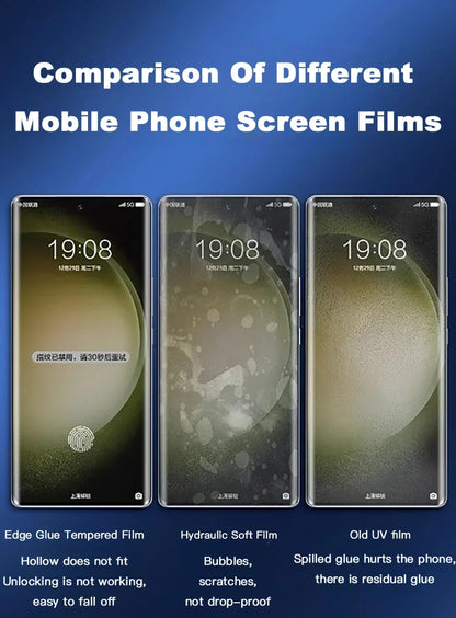 Protector Pantalla Cristal Templado UV Curvo para Samsung Galaxy S24/S23/S22/S21/S20 Ultra/Plus (Compatible S24 Ultra)