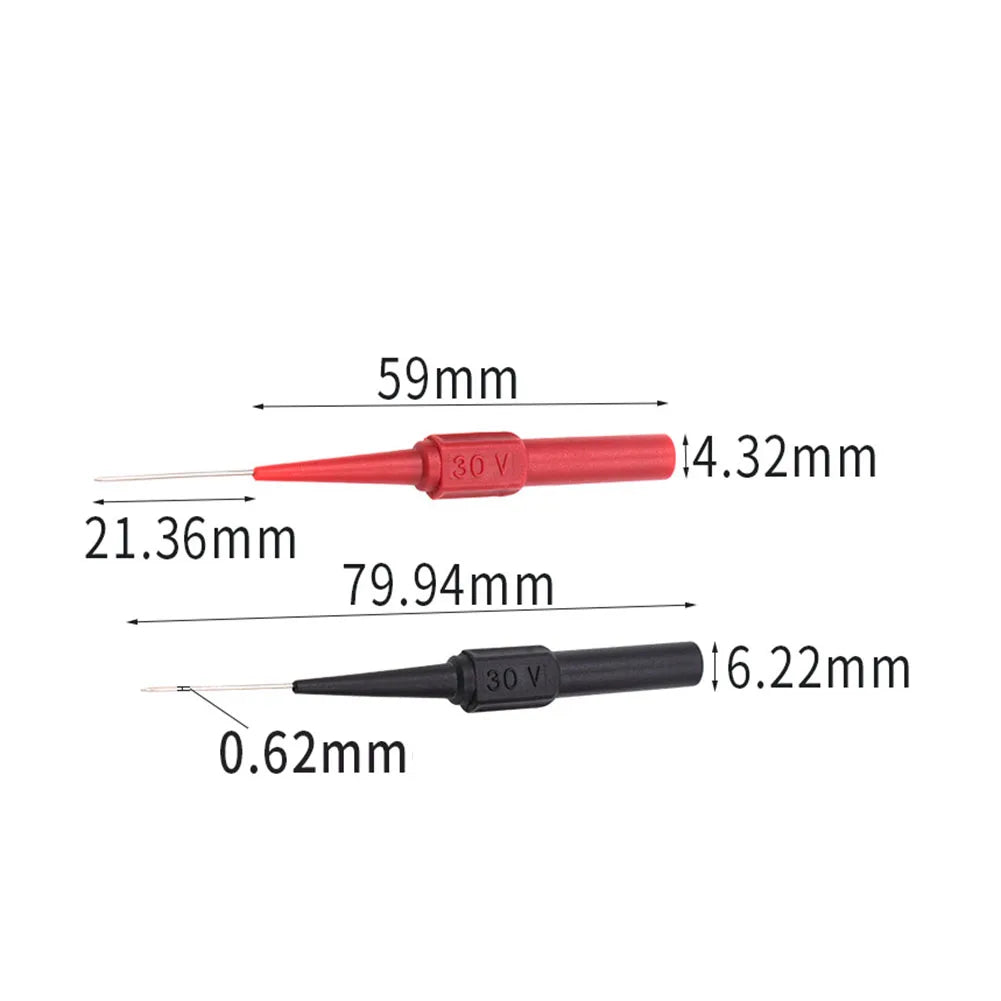 Kit Puntas Prueba Multímetro (x2) - Sondas Automotrices No Destructivas (600V/10A, Aguja 2mm)