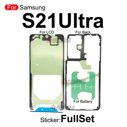 Adhesivo Doble Cara para Pegado Pantalla LCD Frontal y Tapa Batería Trasera Samsung Galaxy S21/S21+/S21FE/S21 Ultra