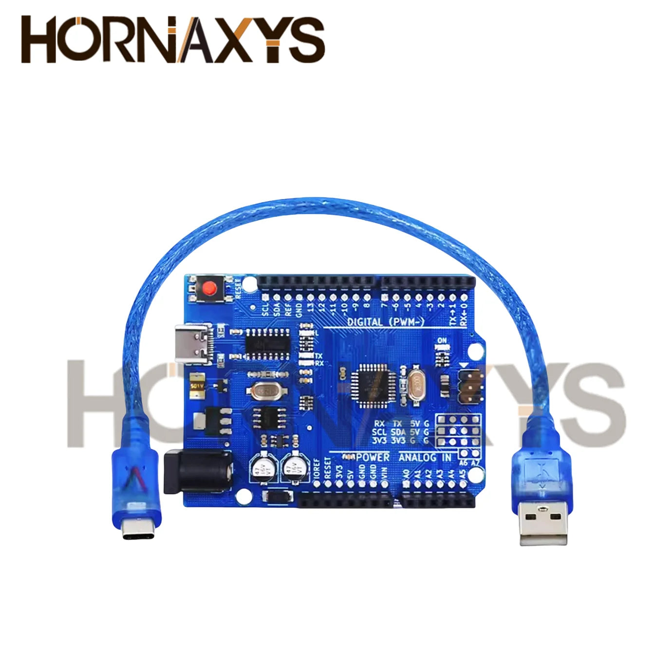Placa Desarrollo UNO R3 (CH340G, MEGA328P-AU, 16MHz, Tipo C) con Cable USB para Arduino (1-10 Unidades)