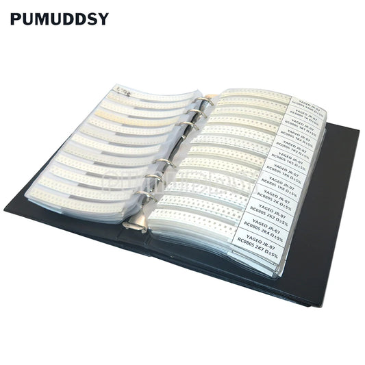 Libro Muestrario Resistencias SMD (0201-1206, 5%, Varios Formatos: 4250/8500/8850 Piezas) - Kit Surtido 1R-10M