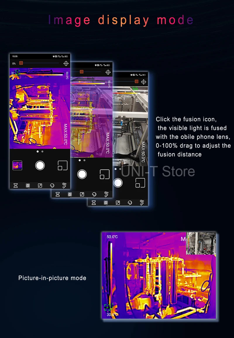Termógrafo Móvil UNI-T UTi260M para Android (Tipo C) - Herramienta Temperatura Módulo PCB/Electrónico