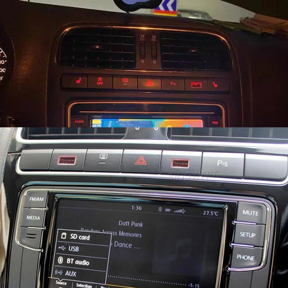 Cargador Auto Rápido QC3.0 + USB-C PD Socket Interfaz con Botón para VW Polo (2011-2013)