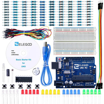 Kit Inicio Básico ELEGOO UNO Project con Tutorial y Placa UNO R3 compatible Arduino IDE (Kit Electrónico DIY)
