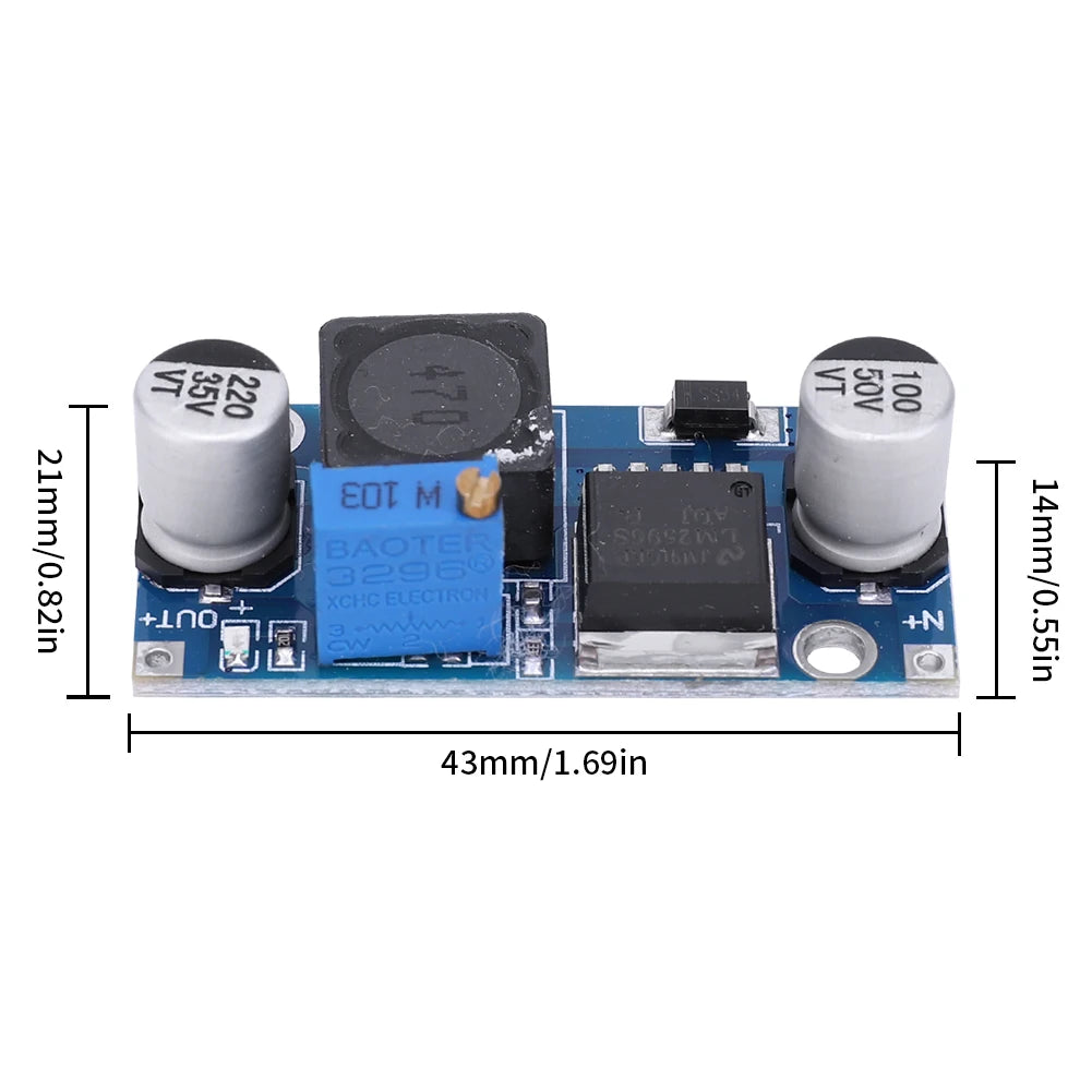 Lote 1/10 Pcs Módulo Convertidor Buck LM2596 DC-DC 3A Ajustable Step-Down 24V/12V/5V/3V