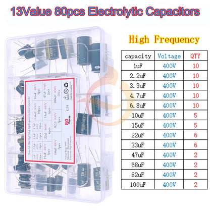 Kit Surtido Capacitores Electrolíticos DIP/SMD (0.1uF-1500uF, 16V-400V)