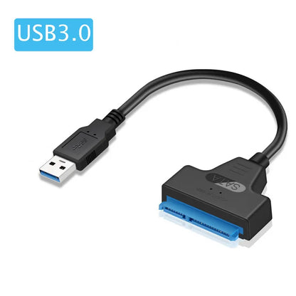 Cable Adaptador SATA III (22 Pines) a USB 3.0/2.0 (Hasta 6 Gbps) para Disco Duro HDD/SSD Externo 2.5"
