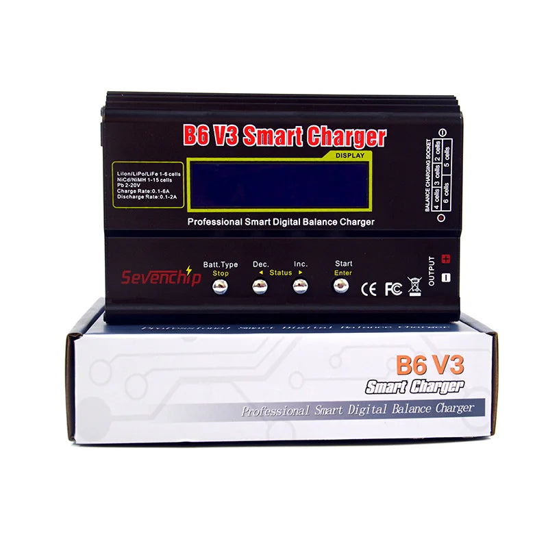 iMAX B6 V3 80W 6A Battery Charger LiHv Lipo NiMh Li-ion Ni-Cd Digital RC Charger Lipro Balance Charger Discharger 15V 6A Adapter