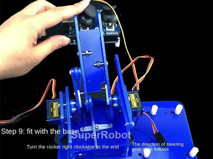 Kit Garra Brazo Robot Manipulador Mecánico Acrílico 4-DOF (Desarmado, para SG90/MG90S) Arduino STEAM