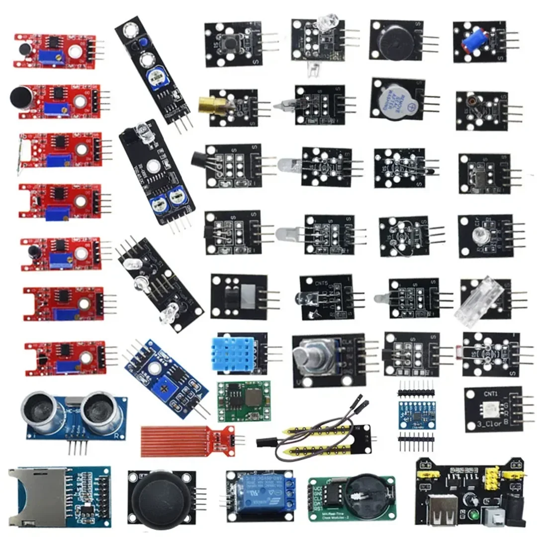 Kit Inicio Módulos Sensores (45 en 1, 16 Tipos) con Caja para Arduino/Raspberry Pi/UNO R3/MEGA2560 (Superior a 37 en 1)