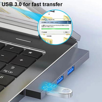 Hub USB-C 4-en-1 USB 3.0 + PD 60W + Type-C 3.1 Splitter OTG para Xiaomi/Lenovo/MacBook Pro/Air