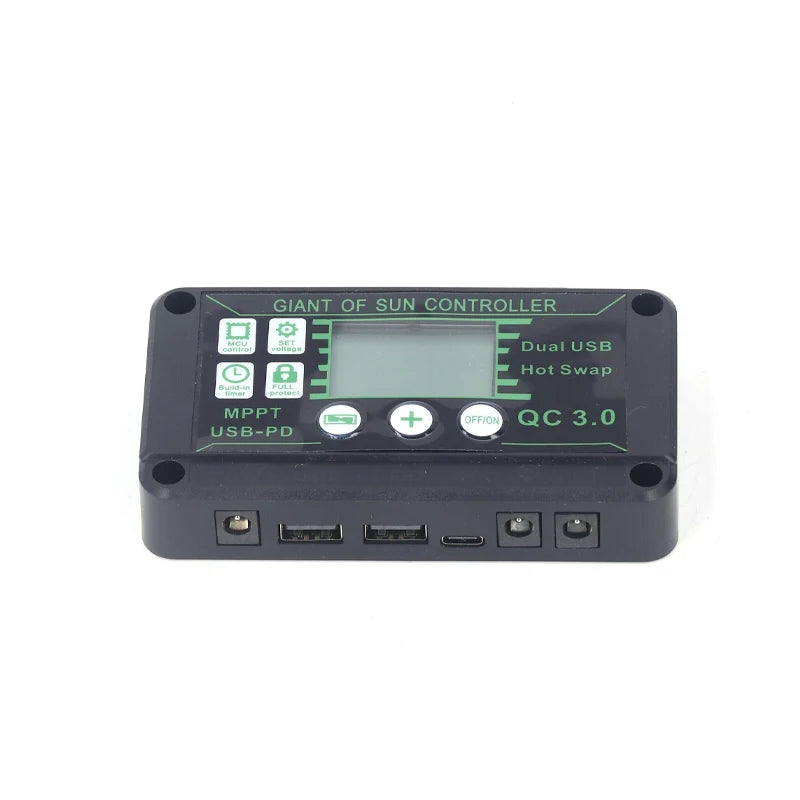Controlador Carga Solar MPPT 10A-100A 12V/24V Max PV 50V Regulador Panel Dual USB Auto Display