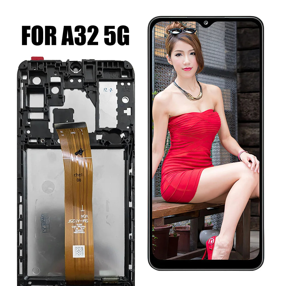 Pantalla AMOLED 6.5" con Marco y Digitalizador Táctil para Samsung Galaxy A32 5G (SM-A326B) (Reemplazo)