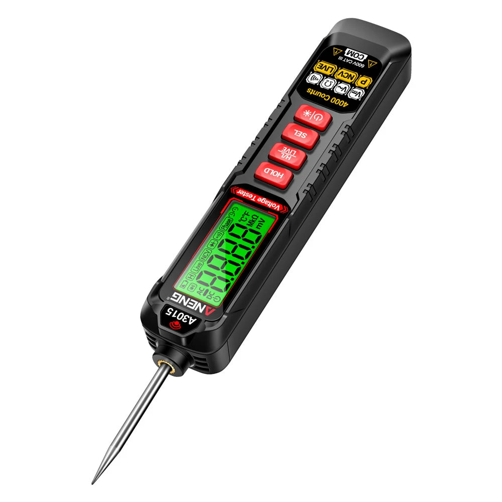 Lápiz Tester Voltaje Digital ANENG HA3015 (4V-600V) - 4000 Cuentas, Inteligente para Electricista/Automotriz