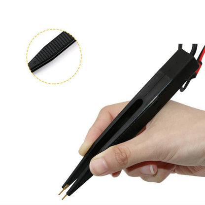 Pinza de Prueba Tipo Tweezers para Componentes SMD (Resistencias, Capacitores, Inductores) - Sonda Multímetro