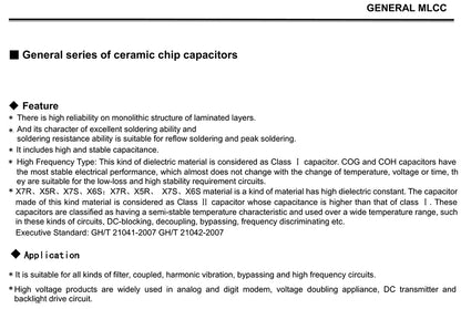 Capacitor Cerámico SMD (100nF-680nF / 0.1uF-0.68uF, 50V, X7R 10%, 0201-1206) MLCC - Pack 100 Unidades (Valores Surtidos)