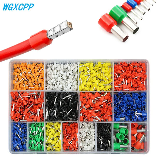 Set Terminales Tubulares Aislados VE Crimp (400-2120 Piezas/Caja) Conector Extremo Cable Eléctrico