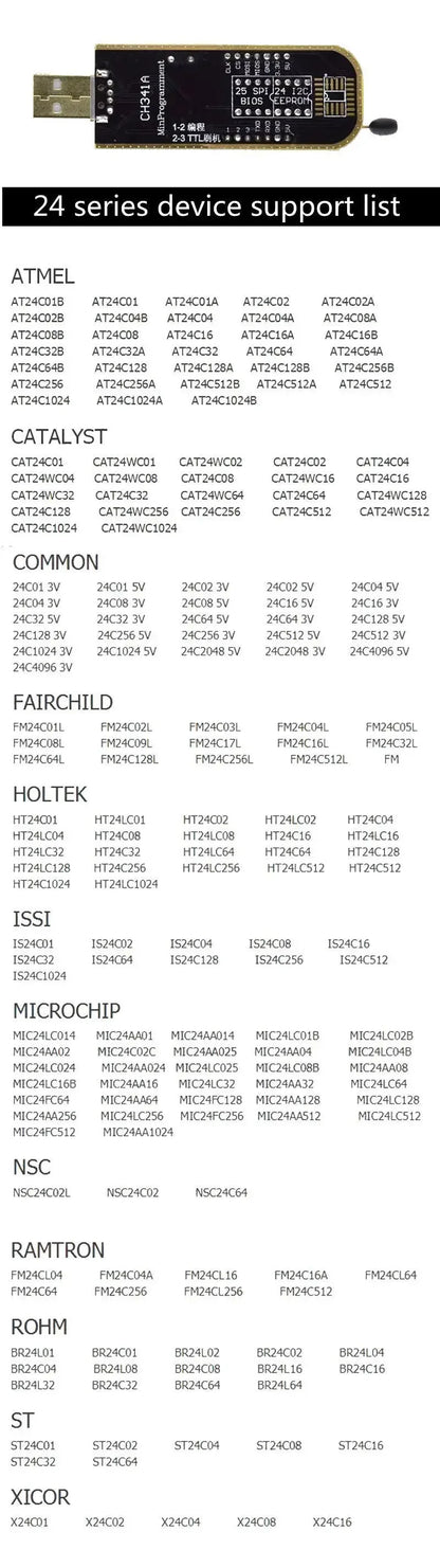 Kit Clip Test SOIC8/SOP8 para Programador USB CH341A EEPROM/Flash 93Cxx/25Cxx/24Cxx