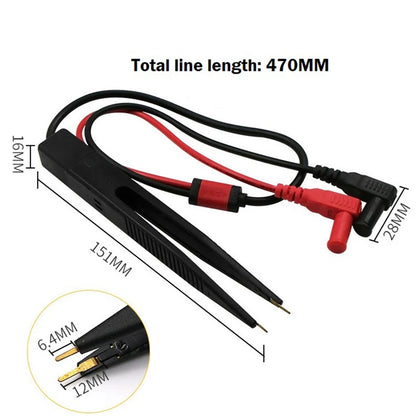 Pinza de Prueba Tipo Tweezers para Componentes SMD (Resistencias, Capacitores, Inductores) - Sonda Multímetro