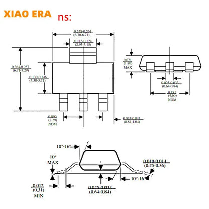 Regulador Voltaje LDO / Transistor SMD SOT-223 - Varios Modelos (BCP56, LM1117, etc.) - Lote 10 Piezas