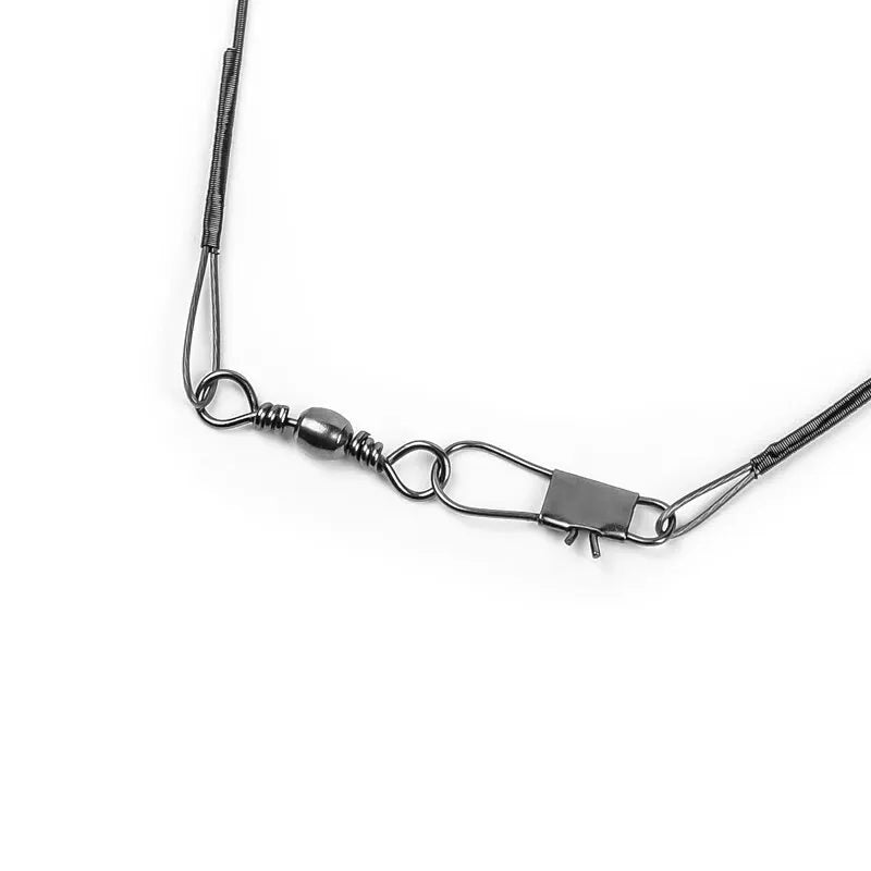Sedal Acero Líder Anti-Mordida con Giratorio para Pesca (15/20/25/30cm) Accesorio Leadcore (20 Unidades)
