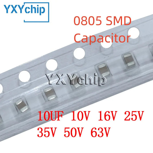 Capacitor Cerámico Multicapa Chip SMD 0805 (10uF 106K, 10V-63V, X7R) - Pack 50 Unidades