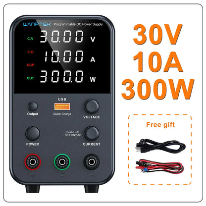 Fuente de Poder Laboratorio WANPTEK DC Ajustable 30V/60V/120V Regulador Voltaje Preajuste V/A (Input 110V/220V)