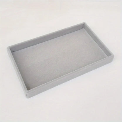 Bandeja Exhibidora Terciopelo para Joyería (Soporte Anillos/Pendientes/Collares Portátil) Caja Organizadora Almacenamiento