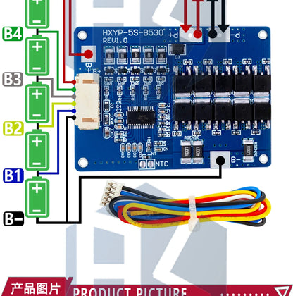 5S 18V 21V 30A 45A BMS Lithium Battery Charging Protection Board With NTC Resistors With Balance And NTC Temperature Protection