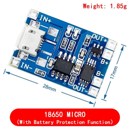 TP4056 5V 1A Type-c USB 18650 Lithium Battery Charging Board Charger Module with Protection Dual Functions