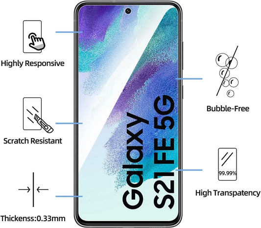 Protector de pantalla de cristal templado 99D para Samsung Galaxy S21FE 4G 5G, 1 a 4 piezas