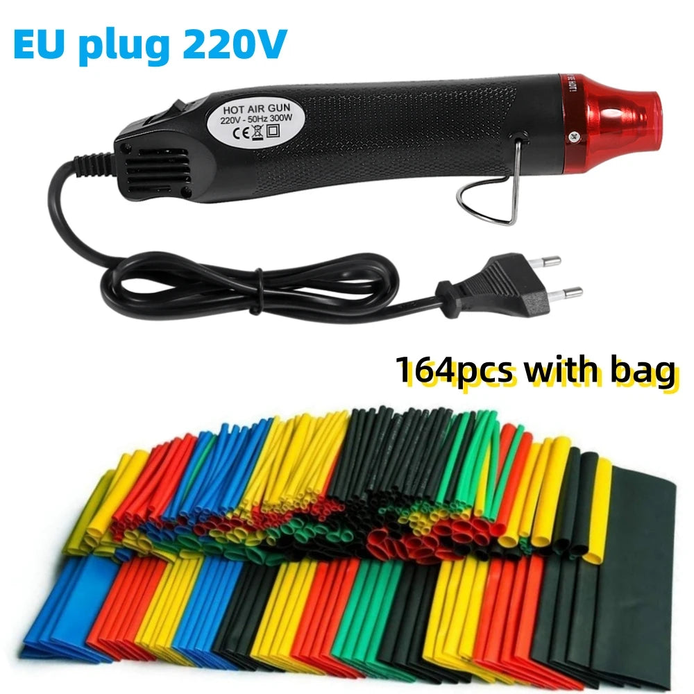 Kit Tubo Termoretráctil 2:1 (127/164/328/560 Piezas) con/sin Pistola Aire Caliente (EU/US 110V/220V) Aislante Cable