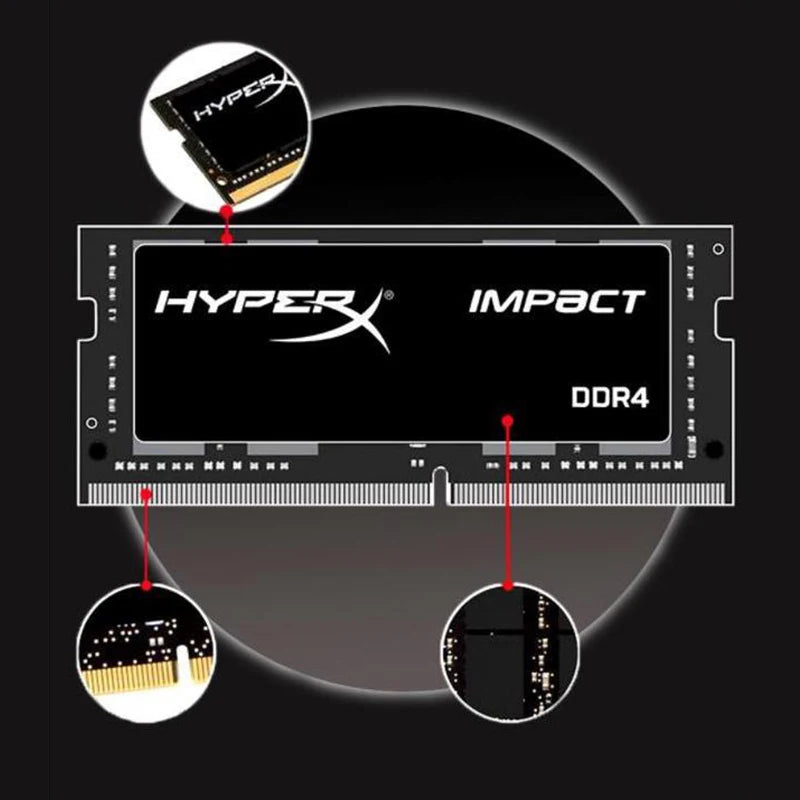 Memoria RAM HyperX Laptop DDR4 SODIMM (4/8/16GB, 2133-3200MHz, 260pin) - Compatible Intel CPU