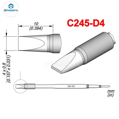 Puntas Cautín Soldador PHONEFIX Serie C245/C470 para Estación JBC / Mango Universal T245/T470 (Reparación PCB/IC)