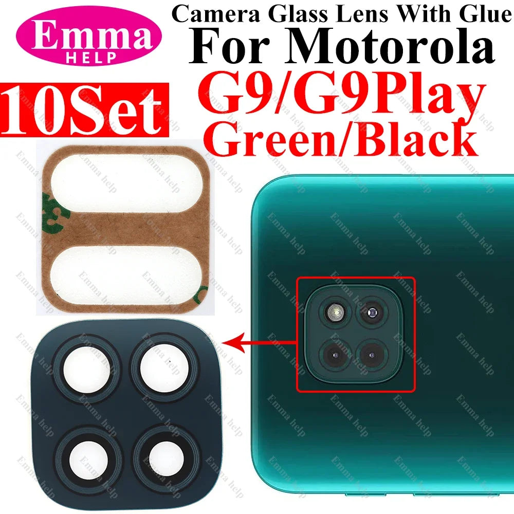 10set A+ Back Camera Glass Lens for Motorola Moto G9 G8 G7 G6 G5 Plus Play Power Rear Camera Lens