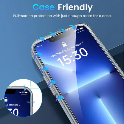 Protector Pantalla Cristal Templado para iPhone 7/8 Plus / X/XR/XS Max / 11-16 Pro Max/Mini (Pack 5 Unidades)