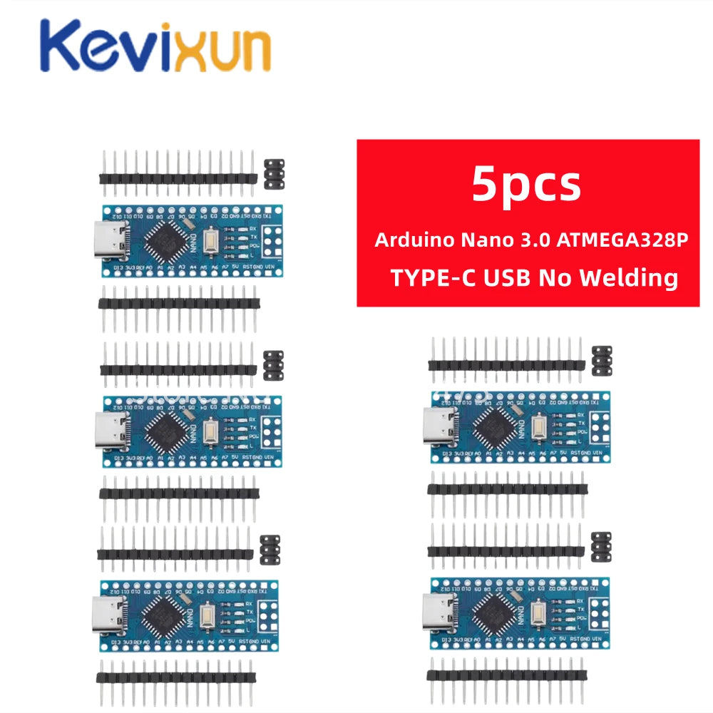 Placa Nano 3.0 (ATMEGA328P, 16MHz, CH340) con Bootloader (Puerto Mini/Tipo C/Micro USB) compatible Arduino
