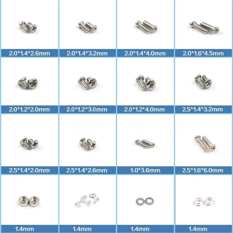 Kit Reparación Gafas/Lentes Sol (Destornillador, Tornillos, Tuercas, Almohadillas Nariz) Partes Ópticas Surtidas