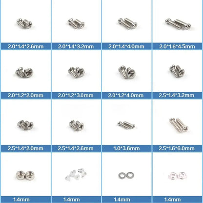 Kit Reparación Gafas/Lentes Sol (Destornillador, Tornillos, Tuercas, Almohadillas Nariz) Partes Ópticas Surtidas