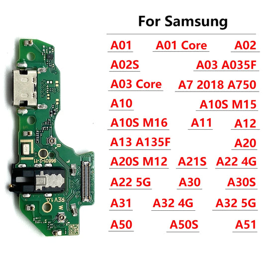 Placa Puerto Carga Rápida USB para Samsung Galaxy A01-A7 / A02-A54 / A10S / M15/M16 / A13-A32 4G/5G (Varios Modelos)
