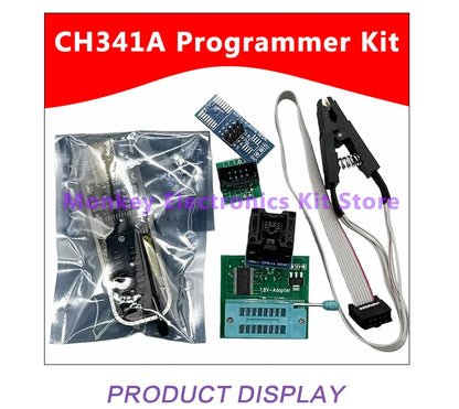 Kit Programador USB CH341A EEPROM/Flash/BIOS con Clip SOIC8 y Adaptador 1.8V + ZIF Socket