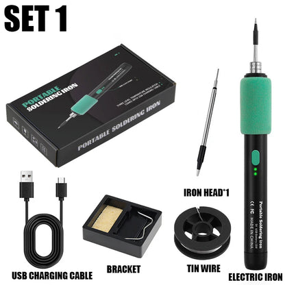 Mini Cautín Inalámbrico USB 15W Recargable (Interfaz Tipo C) Portátil Herramienta Soldadura Reparación