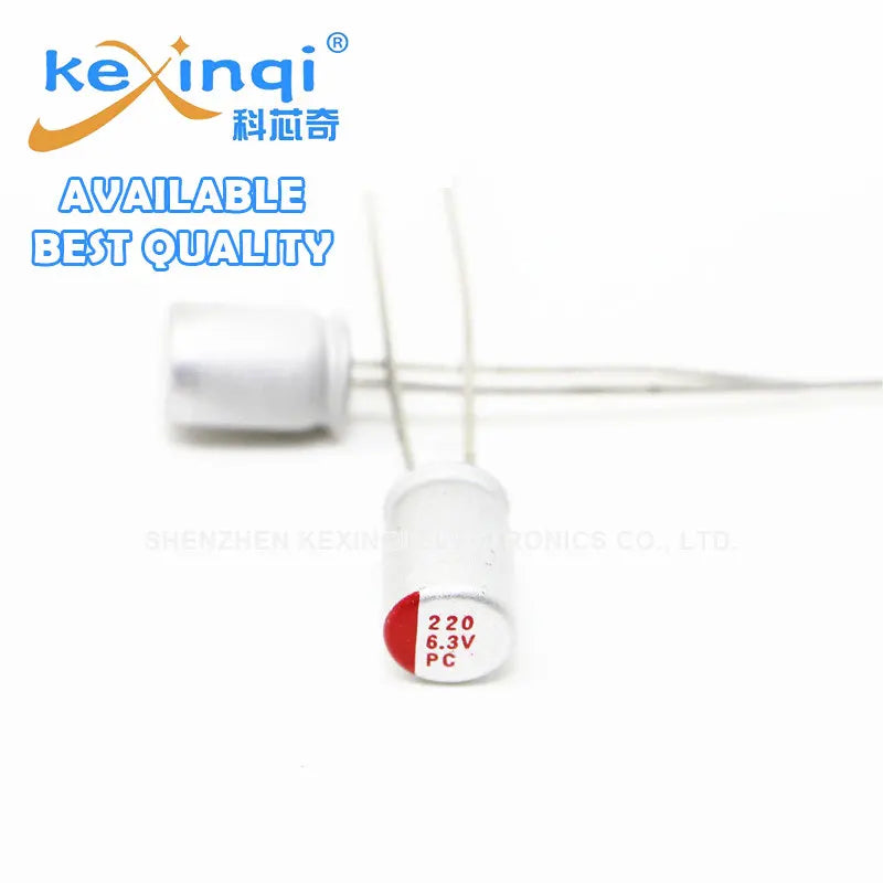 Capacitor Electrolítico Sólido Polímero Aluminio Conductivo (100uF-4700uF, 6.3V) - Pack 10 Unidades (Valores Surtidos)